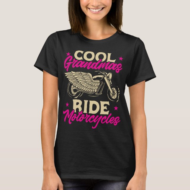 T-shirt Grandmas Ride Motos Funky Biker Granny (Devant)