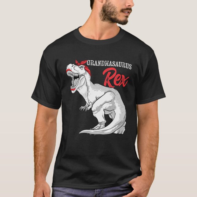 T-shirt Grandmasaurus Rex Dinosaur Grandma Saurus Famille  (Devant)