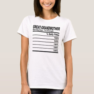 T-shirt Grandmère Nutrition Fiches personnalisées Personna
