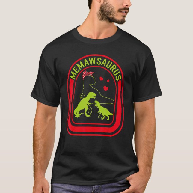 T-shirt Grandmother Memawsaurus Dinosaur Heart Dinosaur  M (Devant)