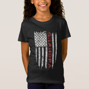 T-Shirt Grandpa American Flag Fêtes des pères cadeaux