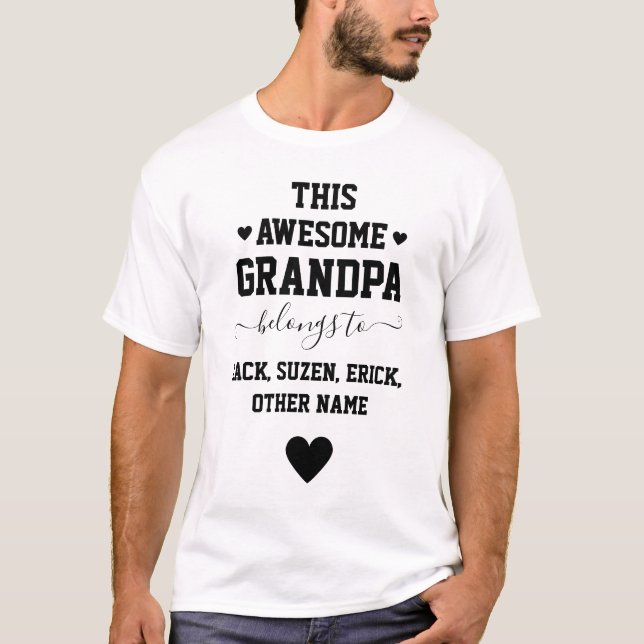 T-shirt GRANDPA appartient à la Fête des pères de noms Gra (Devant)