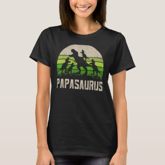 T-shirt Grandpa Papasaurus Dinosaur 4 Enfants Fête des pèr