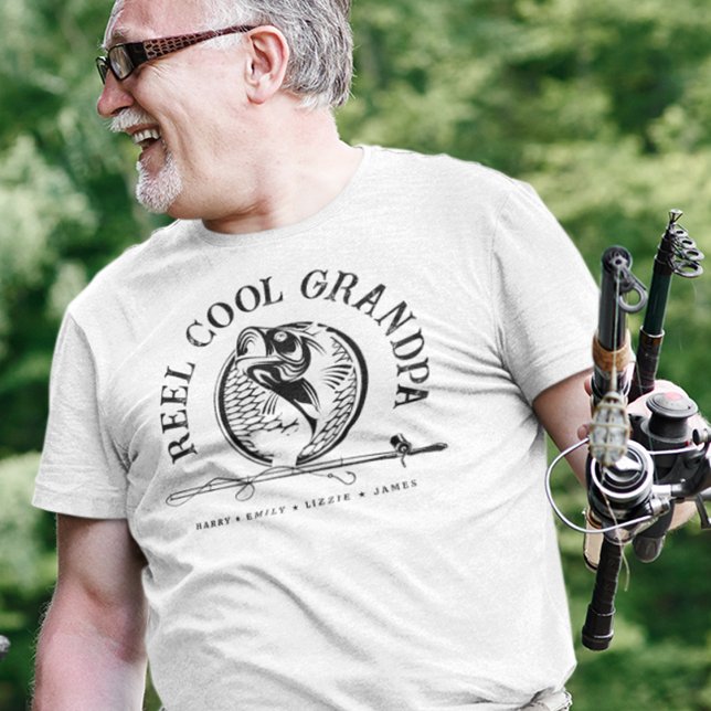 T-shirt Grandpa personnalisé Shirt Reel Pêche Cool (Créateur téléchargé)