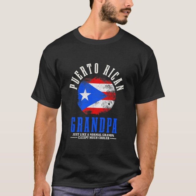 T-shirt Grandpa Porto Rico Flag Pride (Devant)