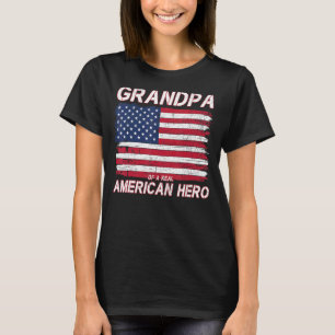 T-shirt Grandpa Real American Hero Usa Drapeau Anciens Com