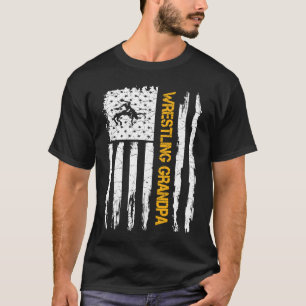 T-shirt Grandpa Silhouette, grand-père du drapeau américai