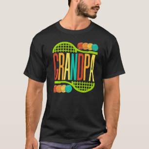 T-shirt Grandpa Tennis Racket Balls Hommes Sport Gran