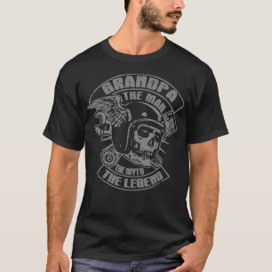 T-shirt Grandpa The Man The Myth The Legend Skull Biker