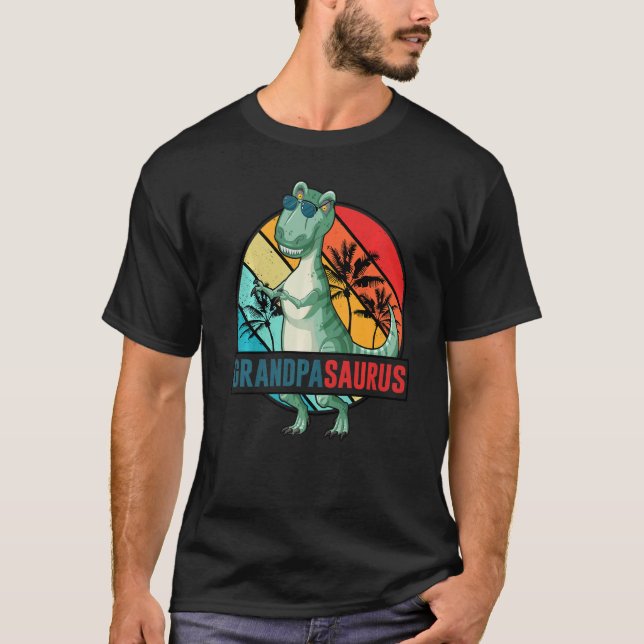 T-shirt Grandpasaurus Dinosaur Grandpa Saurus Family Match (Devant)