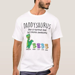 T-shirt Grandpasaurus Et Enfants Chemise Personnalisée