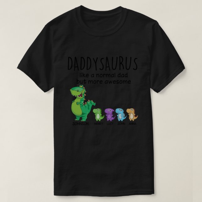 T-shirt Grandpasaurus Et Enfants Personnalisés  (Design devant)
