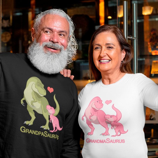 T-shirt GrandpaSaurus Green T-Rex & Baby Girl Dinosaures (Créateur téléchargé)
