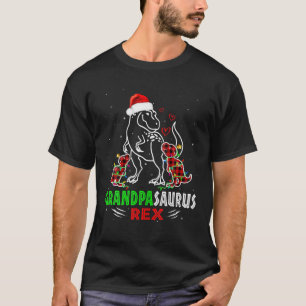 T-shirt Grandpasaurus Rex Red Plaid Christmas Grandpa Dino