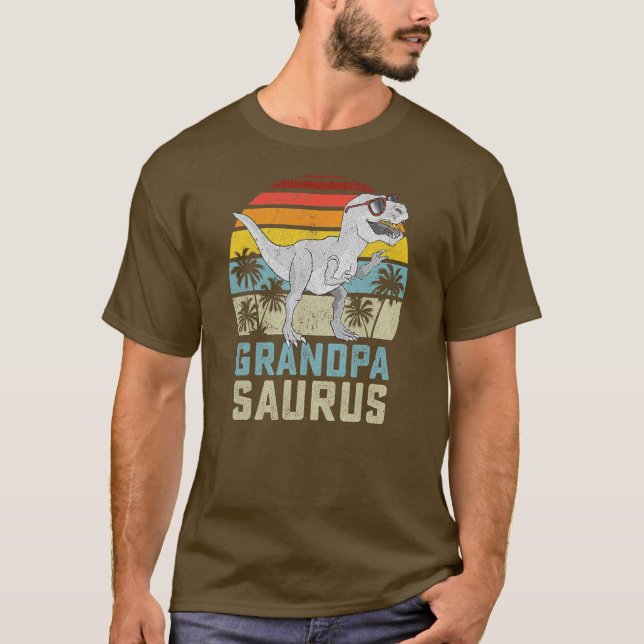 T-shirt Grandpasaurus T Rex Dinosaur Grandpa Saurus (Devant)