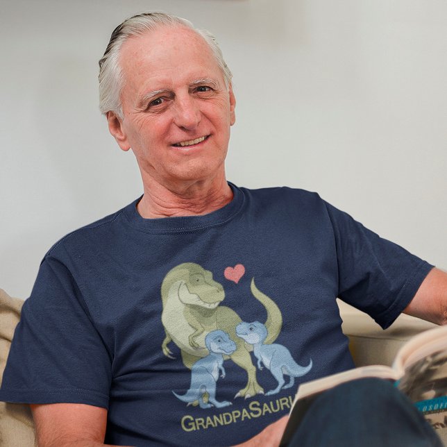 T-shirt GrandpaSaurus T-Rex & Twin Baby Boy Dinosaures (Créateur téléchargé)