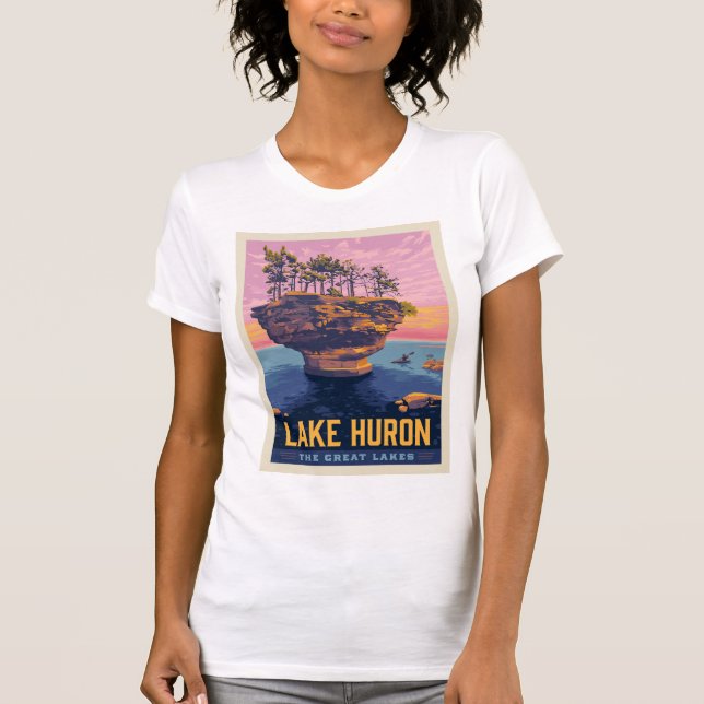 T-shirt Grands Lacs | Lac Huron (Devant)
