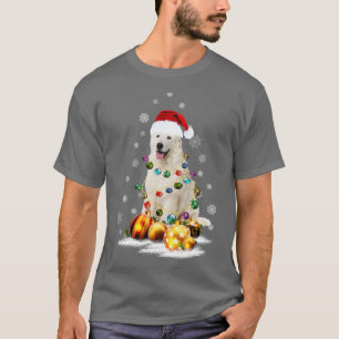 T-shirt Grands Pyrénées Lumières de chien Noël Matching Fa
