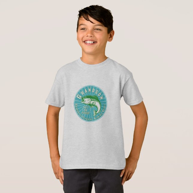 T-shirt Grandson Fishing avec grand-père (Devant entier)