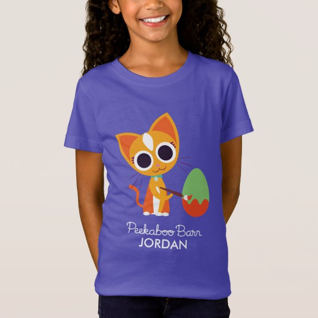 T-Shirt Grange semi-transparente Pâques | Purrl le chat (Devant)