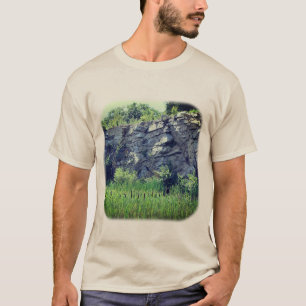 T-shirt Granit Rock Wall Cattails Pond Nature