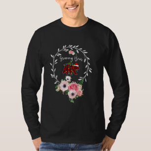T-shirt Granny Bear Xmas Famille Pyjama de Noël Rouge Plai