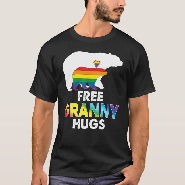 T-shirt Granny Hugues Granny Arc-en-ciel Lgbt Pride Gay Le (Devant)