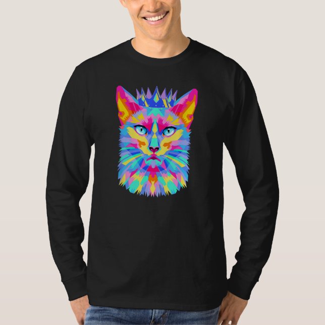 T-shirt Graphic cat retro for cat  cat mother  Cat Crown (Devant)