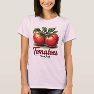 T-shirt Graphic féminin à la ferme de tomates fraî