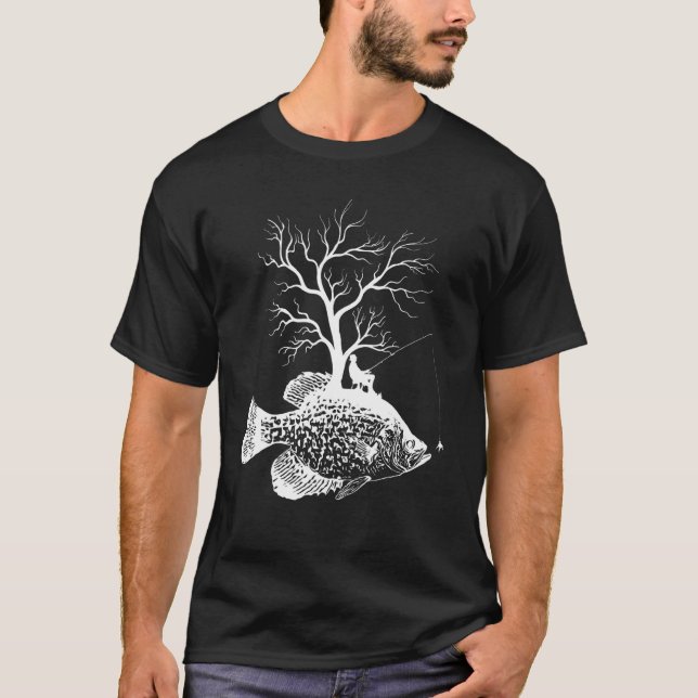 T-shirt Graphic Tree Fishing Rod  Fish Crappies 1 (Devant)