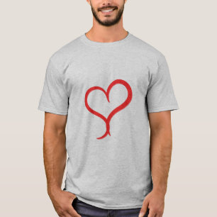T-shirt graphique à cœur dessiné à la main pour ho