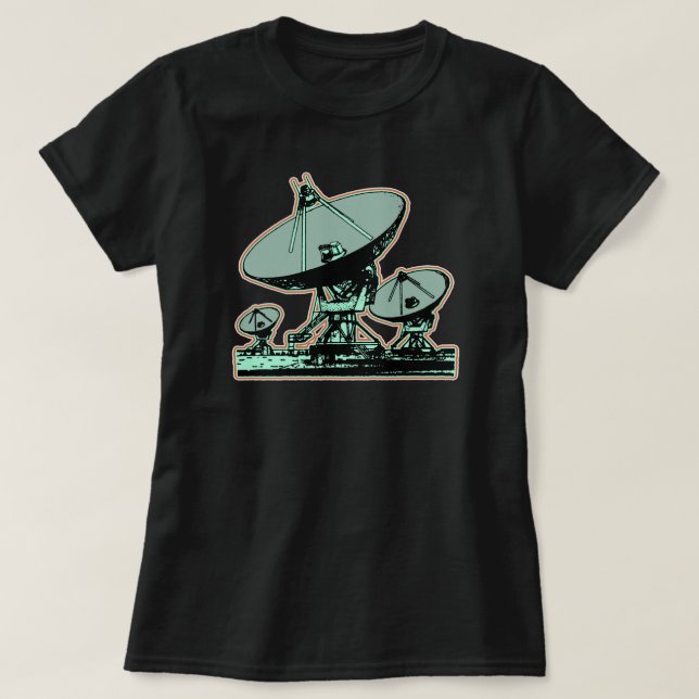 T-shirt Graphique à écran satellite rétro (Design devant)