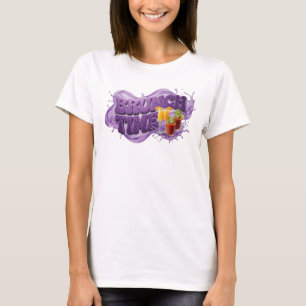 T-shirt graphique à l'heure du brunch violet moder