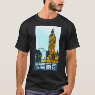 T-shirt graphique à motif artistique du monument l