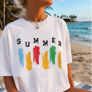 T-shirt graphique à motifs d'été Couleurs T-shirt