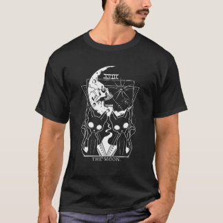 T-shirt Graphique Alien De Carte Tarot Crescent Moon Et Ch