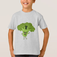 T-shirt graphique amusant et sain avec brocoli pou