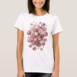 T-shirt graphique argenté PINK BALLS AND STARS