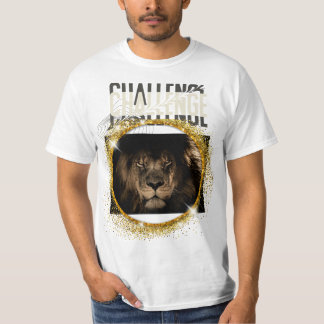 T-shirt graphique au lion à paillettes de rugissem