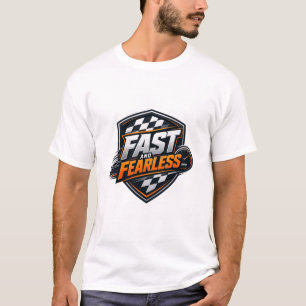 T-shirt graphique avec bouclier de course 'Rapide