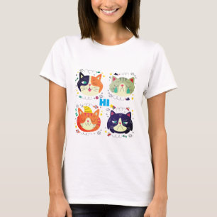 T-Shirt Graphique avec Mème de Chat Drôle