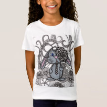 T-Shirt Graphique avec Personnage de Lapin Doodle