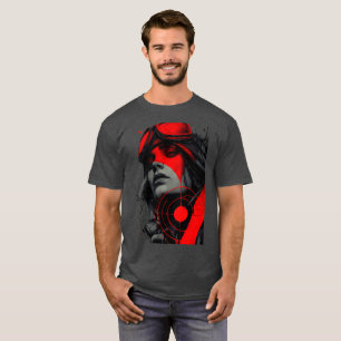 T-shirt graphique avec visée rouge de sniper Cyber
