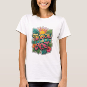 T-shirt graphique Catchy Pink ÉTAT D'ESPRIT TROPIC