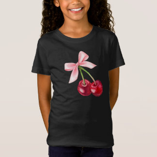 T-shirt graphique cerise et bow mignonne