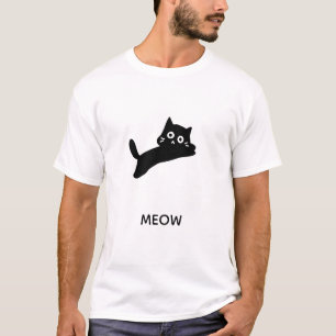 T-shirt graphique chat mignon minimaliste
