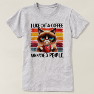T-shirt graphique Chat Sarcasique - Mon chat, Café