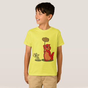 T-shirt graphique Cool Red Cat et Mouse Boys - Amu