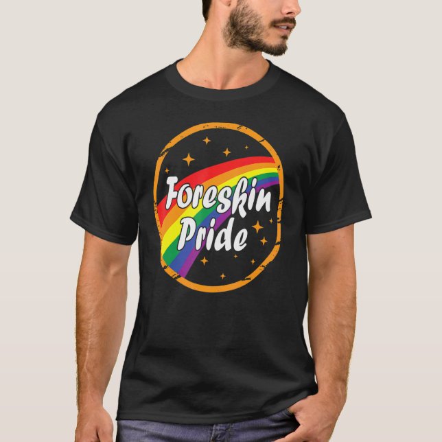 T-shirt Graphique couleur Foreskin Pride Gay Rainbow Lgbt  (Devant)