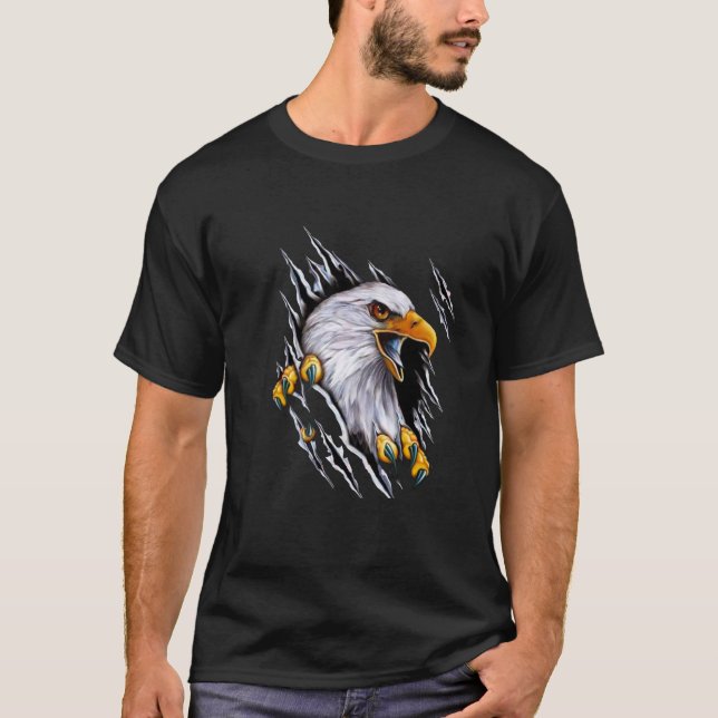 T-shirt Graphique d'aigle noir (Devant)